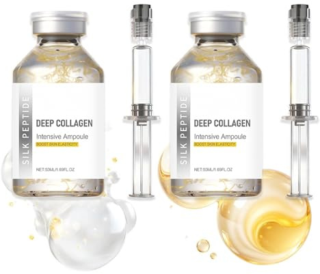 Ampolla reafirmante intensiva con péptidos de seda, sérum reafirmante profundo con colágeno y péptidos de seda para tensar y reafirmar el rostro, sérum facial antiedad,2PCS
