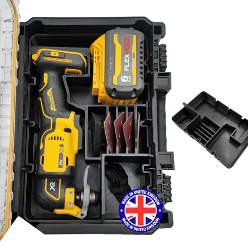 SAFETYKING® 20V Oscillating Multi-tool Organizer Compatible With Dewalt Tough System Deep Compact Organizer Precision Rigid Insert for Organizer (Insert Only, Tools Box Not Included)