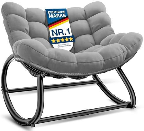 KESSER Fauteuil à bascule ergonomique pour l'intérieur et l'extérieur - Charge maximale : 120 kg - Avec pieds antidérapants - Résistant aux intempéries