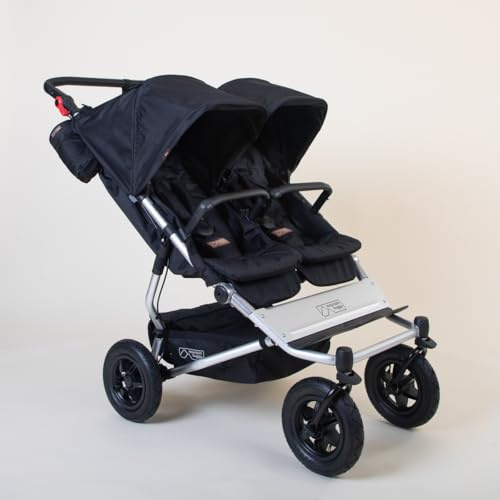 Mountain Buggy Duet tvillingvagn syskonvagn Heritage V4, barnvagn, kaviar, svart