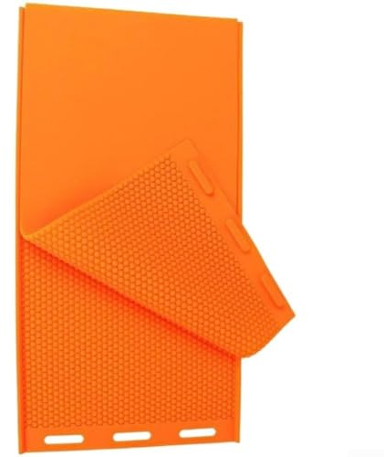 Silicone For Beekeeping Foundation Set of 2 Reusable Hive Base for DIY Beeswax Sheet Press Making Tools 43.5x22.5cm(Orange)