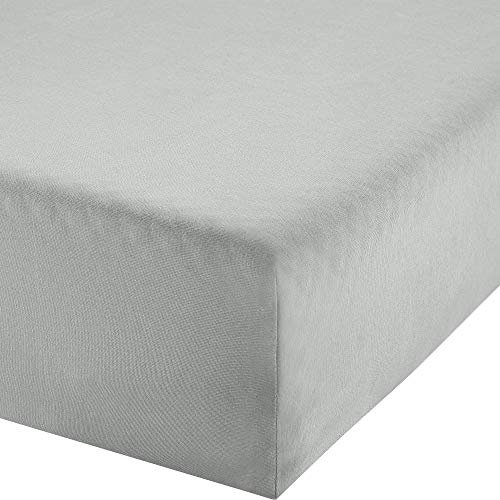 Erwin Müller Boxspringbett-Spannbettlaken Freising Elasthan-Jersey-Stretch - grau Größe 140x200 cm - 160x220 cm - dehnbar, antipilling, bügelfrei, Rundumgummi