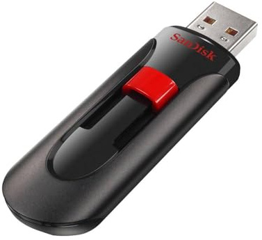SANDISK Cruzer Glide USB Flash Drive 256GB (USB 2.0, storage for important files, Music, Photos and Videos, SecureAccess software, Password Protection, 128-bit AES encryption) Red/Black