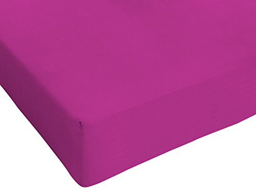 Lenzuolo Sotto MAX COLOR con Angoli Elasticizzati da 25 cm Letto Matrimoniale 170x200 cm, 100% Cotone Made in Italy - Tinta Unita FUCSIA
