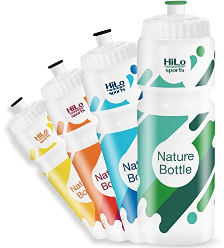 HiLo sports Trinkflasche Fahrrad 750ml - [Aus Rohstoff Zuckerrohr] - BPA freie Fahrradflasche - Geschmacksneutrale Fahrrad Trinkflasche - Fahrrad Flasche auslaufsicher