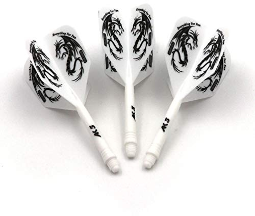 CUESOUL Rost Ejes de Dardos Integrados Personalizados Ejes y vuelos de Dardos medianos, Juego de 3 Patrones de dragón (CSAK-5JL2-S)