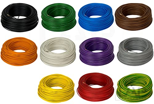 100m 2,5mm² LAPP Kabel H07V-K Einzelader Litze Leitung Einzelader flexibel (Grau)