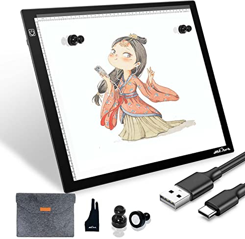 A3 LED Leuchttisch Licht pad Magnetisch Lichttisch Type-C Lichtkasten Zeichenbrett für Artcraft Tattoo Aquarell Kopieren Quilten Zeichnen Licht Xray w/Künstlerhandschuh und tasche