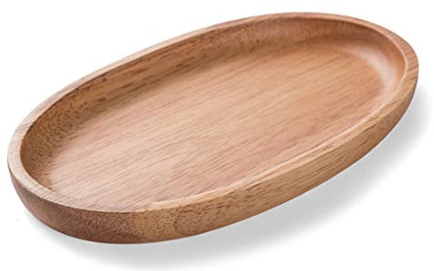 Anawakia Holzteller Geschirr Platte Holz-Schale Speiseteller Brotteller Obstteller Schüssel (20 * 12cm)