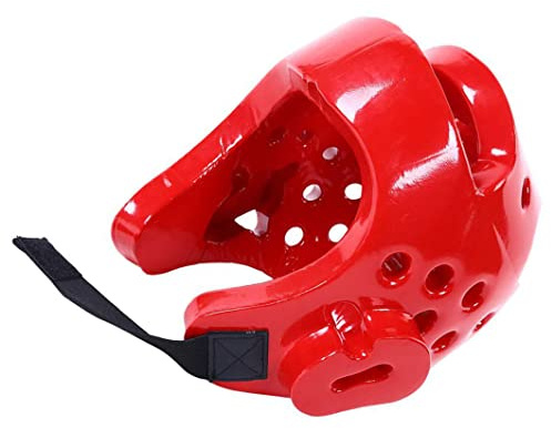 Protection de tête de boxe, kickboxing, entraînement de combat, équipement de protection, protection de la tête de rugby, protection de la tête de boxe, pour adultes et enfants, rouge, taille L