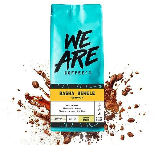 Coffee Ground for Cafetiere, 227g Bag Ethiopian Ground Coffee, 100% Arabica, Light Roast Speciality, Single Origin (We Are Coffee Co)