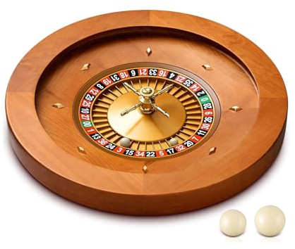 ZEONIK Placa giratoria Juegos de Mesa de Ruleta de Madera, Ruleta de 20 Pulgadas, rodamientos de precisión de Grado Casino, Juegos para Beber para Uso Profesional en el hogar o Fiesta Nocturna