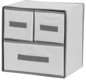 GREATOYAR Organizadores de Cajones de Ropa Interior, Caja de Almacenamiento de Cajon, Cajon de Tela Plegable, para Ropa Interior, Calcetines, Corbatas y Bufandas, 2 Niveles, 3 Celdas, 30x29x22cm