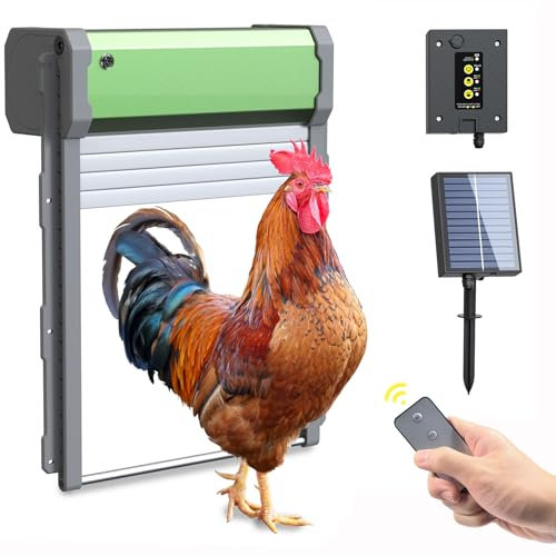 Porta automatica per pollaio ad energia solare per recinto per polli Design anti-pizzicamento Carica automatica della porta per polli con pannello solare Accessori per pollaio di grandi dimensioni