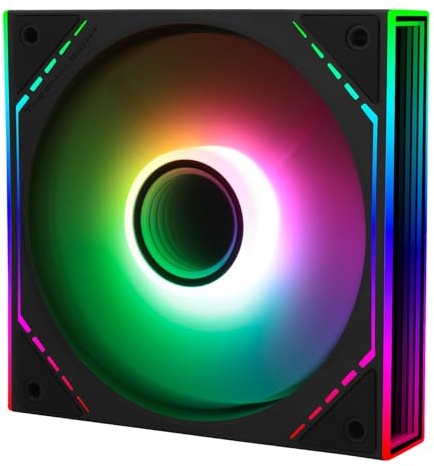 TR TL-M12R-S CPU-fläkt med ARGB ljuseffekt, 120 mm Silent Air Cooler, 4-pin PWM-fläkt för flytande kylning, Quiet PC ARGB (svart)