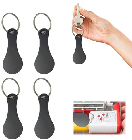 4 Pieces Stainless Steel Trolley Coin Removable Trolley Key,Removable Trolley Key,Trolley Release Key,Trolley Key,Stainless Steel Shopping Trolley,Stainless Steel Coins with Key,For Shopping Carts