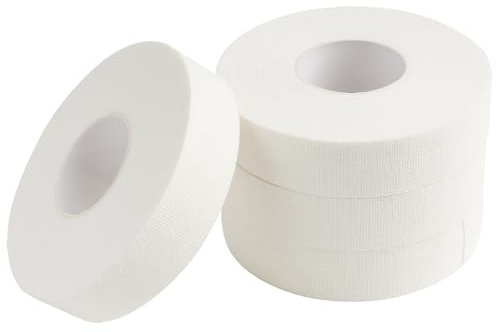 4 Rollos Finger Tape Resistente, 40M Esparadrapo Deportiva, Tape para Dedos, Algodón Hipoalergénica, Vendaje Deportivo, Cinta para Boxeo, Musculación, Escalada, BJJ y Balonmano, Color Blanco