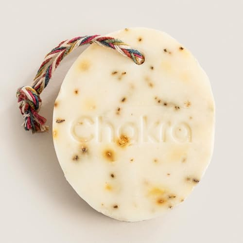 Savon naturel ovale Chakra 200 g - Savon solide naturel à l'écorce de citron et à l'extrait de feuille d'olivier, additifs rajeunissants pour la peau