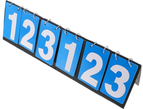 Beavorty Tableau de Score Rabattable Tennis de Table 6 Chiffres Bleu, Marqueur Score Sportif Portable pour Compétition et Match, Affichage Clair et Solide pour Basketball Badminton