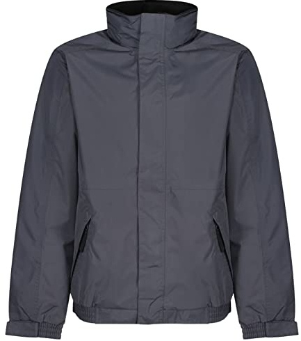 Regatta Dover Waterproof Concealed Hooded Fleece Lined Bomber Jacket Jackets Waterproof Insulated, Hombre, Seal Grey/Black, L