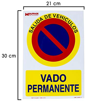 Cartel Vado Permanente 30x21 cm.