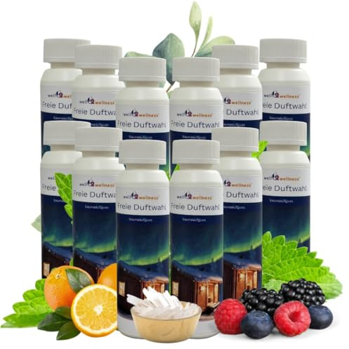 Set Infusi Sauna 12 x 250 ML di well2wellness® + Gratis 10 G10 G Cristalli di Mentolo - Libera Scelta da oltre 180 Saunadüften