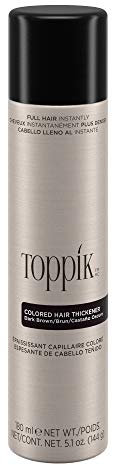 Toppik Spray Voluminizador Castaño Oscuro, Diseñado para Cubrir la Escasez de Cabello y Crear más Densidad en el Cabello, 180 ml