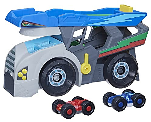 PJ Masks Power Heroes - Vehículo Transportador - Set de Juego con camión y Dos Coches Duo Racers - Juguete para niños y niñas