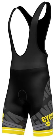 FDX Men Core Cycling Bib Short 4D Gel Padded Quick Dry Summer Bibs Ylw L
