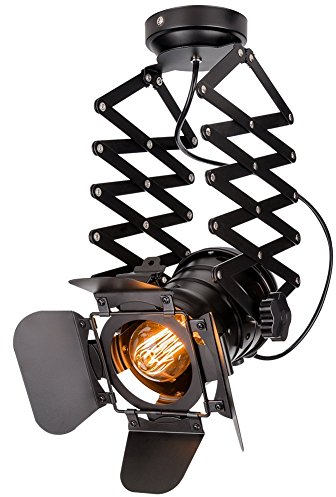 Hobaca® E27 / E26 Loft Industrielle Deckenspots Ziehharmonika-Arm Decke Spots Leuchtensysteme Innenbeleuchtung Deckenleuchten Beleuchtung Vintage Pendelleuchte Hängeleuchte Wandlampe
