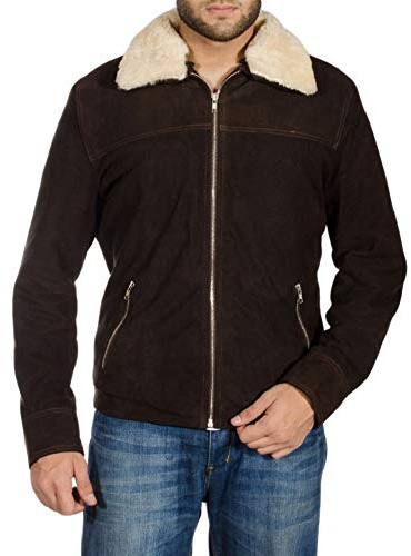 Walking Rick Grimes Dead Dark brown real suede leather jacket (L)