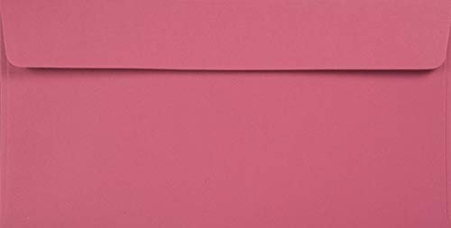 Netuno 100 Briefumschläge Rosa DIN Lang 110 x 220 mm 120g Kreative Magenta lange Briefumschläge recycelt farbige Briefhüllen Ökopapier für Einladungen Briefkuverts lang Recycling Papier Umschläge DL