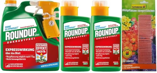 3l Roundup EXPRESS Sprühsystem + 2 X 400ml Roundup Express Konzentrat (Unkrautvernichter)