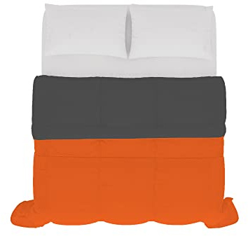 Italian Bed Linen Edredòn de Verano SOGNI E CAPRICCI, Naranja/Gris Oscuro 250x200 cm