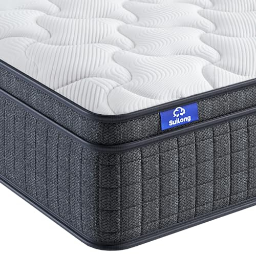 Suilong 5FT King Size Mattress, 12 Inch Memory Foam Individually Spring Hybrid Mattress, Orthopedic Mattresses for Back Pain Relief, Edge Support, Medium Feel (5ft by 6ft6, 150 x 200 x 30cm)