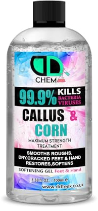 Callus and Corn Remover Liquid, Callus Eliminator, Liquid & Gel for Softening Foot, Rescue Hard Skin, Pain-Free Treatment for Foot & Hand (100ml Cap)