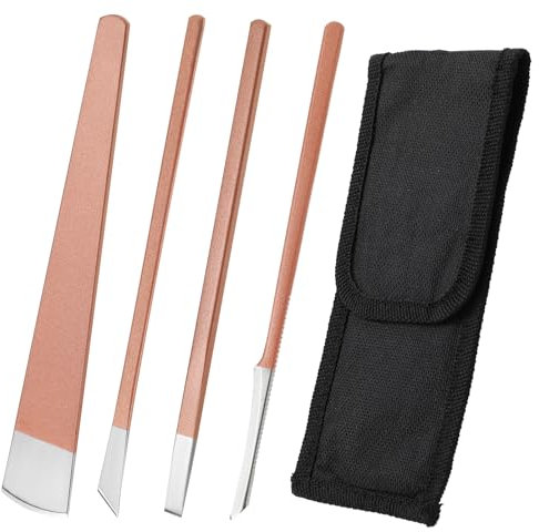 4 Stück Pediküre Set, Eingewachsene Zehennägel Fußpflege Set Professionell Edelstahl Pediküre Messer Eingewachsene und Nagelfeile Nagelhautentferner Fußpflege Instrumente mit Aufbewahrungstasche