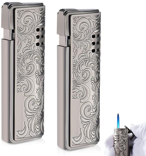 WIYETY 2 accendini tempesta a gas ricaricabili, antivento, a gas per campeggio (venduti senza gas butano)