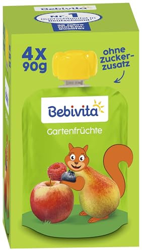 Bebivita Quetschbeutel Gartenfrüchte, 4 x 90g 4er Pack (4x4x90g)