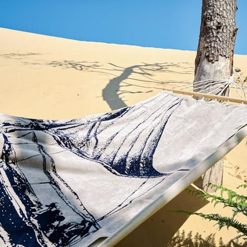 Anne de Solène - Drap de Plage - Éponge Double Face Velours & Bouclette Coton Peigné 480 GR/m² - Collection Felucca 100x180 cm - Bleu Gris - Élégant Motif Nautique - Lavable à 60°C