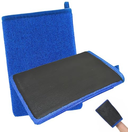 ZcrPrn Clay Mitt, Car Wash Mitt, 2 Pack Microfiber Clay Bar Cleaning Mitt for Car Detailing, Durable Clay Bar Washing Gloves for Auto Detailing