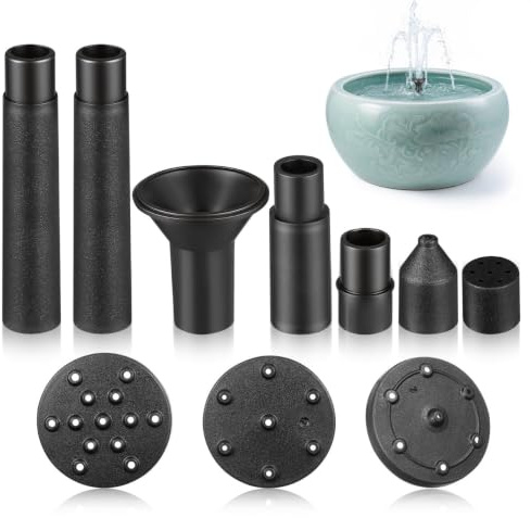 UPKOCH Juego de boquillas de fuente solar de 11 piezas para fuente de jardín, estanque, baño de pájaros y piscina, accesorios para bombas de agua con energía solar 6,00 x 1,20 x 1,20 cm
