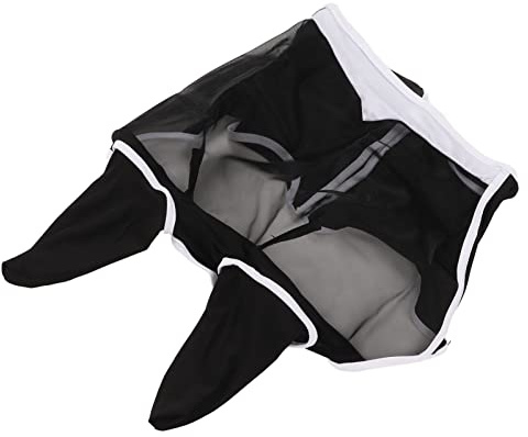 ZASCHMOY Maschera a Mosca a Cavallo con Orecchie - Protezione UV Elastica | Maschera per gli Occhi Staccabile e Traspirante | Blu e Verde per Comfort Leggero (L)
