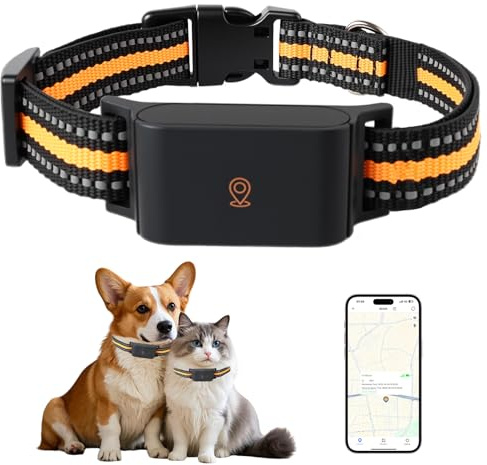 Cat Tracker, Pet GPS Tracker for Cat and Dog, Real-time GPS Tracking Device Compatible with iOS/Android, Safety Collar Included