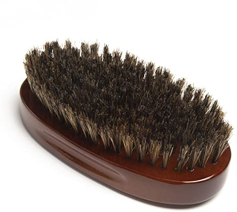 Diane Premium 100% Boar Bristle Military Wave Hair Brush for Men, Medium Firm Bristles for Thick, Curly or Coarse Hair, Use for Detangling, Smoothing, Wave Styles, Soft on Scalp, Restores Shine