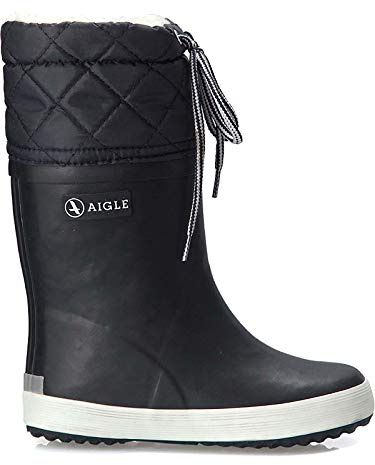 Aigle Mixte enfant Giboulee Bottes de Neige, Bleu Blue Marine Blanc, 19 EU