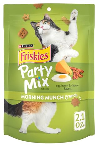 Purina Friskies Party Mix Morning Munch Crunch Cat Treats - (Pack of 10) 2.1 oz. Pouches