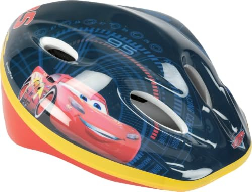 Tataway Casque de vélo pour Enfants Easy Disney Cars avec Trous de Ventilation, Anneaux de réglage et Sangles de Fixation. Taille 52-56 cm (4-8 Ans)