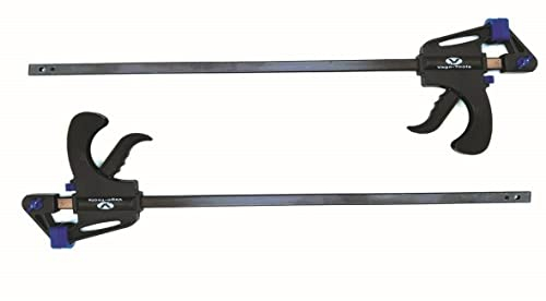 Vago-Tools 2 abrazaderas con una sola mano, 60 x 600 mm, abrazadera de sujeción rápida, color negro