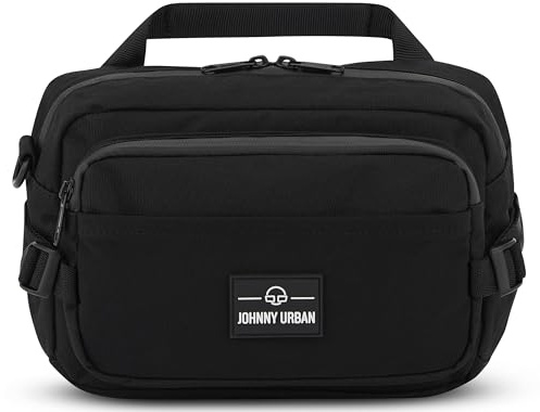 Johnny Urban Bauchtasche Herren & Damen Schwarz - Travis - Geräumige Gürteltasche Groß für Wandern Reisen Outdoor - Verstellbarer Gurt & Wasserabweisend
